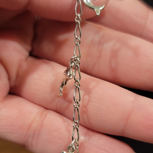 Sterling silver charm anklet - Picture 3 of 4